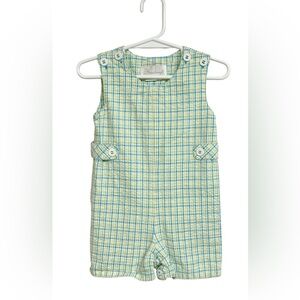 Strasburg Jon Jon Seersucker Romper Shortie Pastel Colors Infant Size 12M